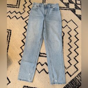 Abercrombie & Fitch Curve Love Light Blue Straight Leg Jeans